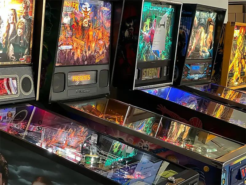 Lots of pinball machines at Carpool